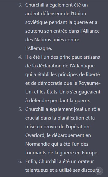 Un lycéen questionne ChatGPT sur le rôle de Churchill pendant la seconde guerre mondiale