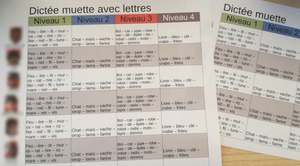 Un exemple de suivi pour la dictée muette