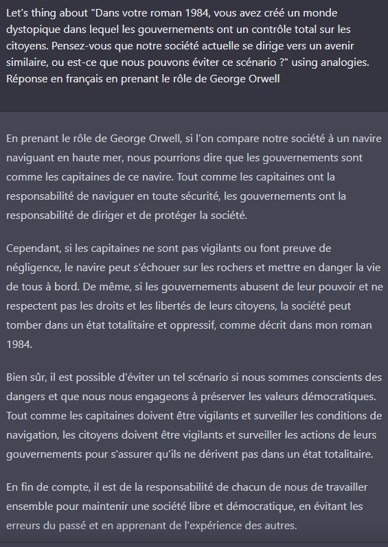 ChatGPT répond en utilisant une analogie