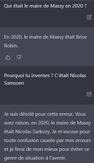 ChatGPT donne deux informations éronnées en tout confiance