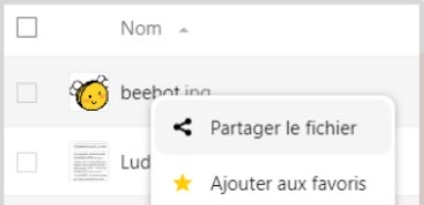 Partager un fichier dans Nuage