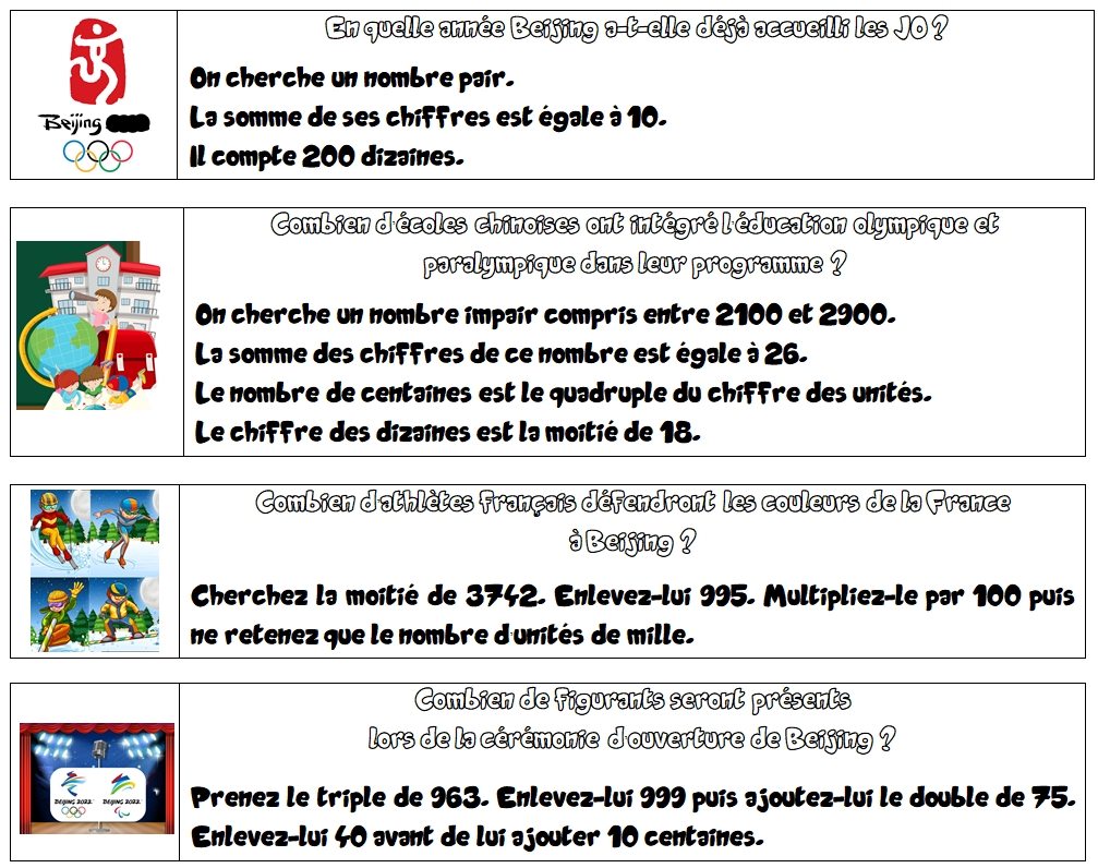 Exemple de devinettes mathématiques en cycle 3