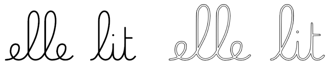 Tutoriel passer d'une écriture cursive à une écriture avec des contours
