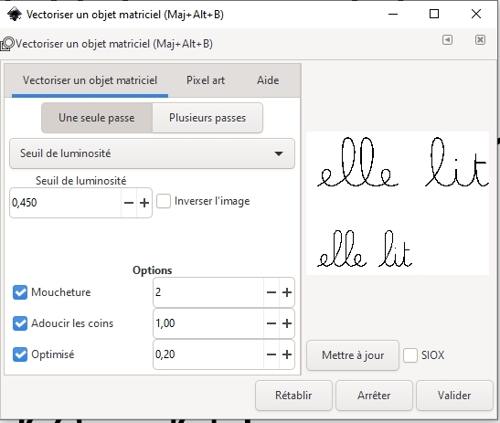 Tutoriel passer d'une écriture cursive à une écriture avec des contours